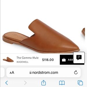 Madewell The Gemma Mule in Sattle size 9.5 (first like a 9)